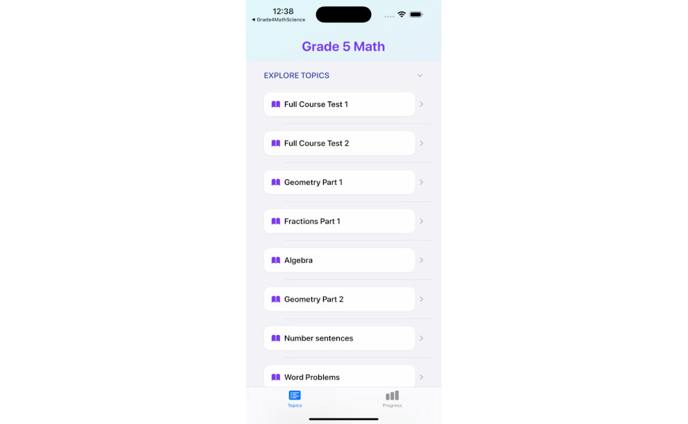 Grade 5 Math's iPhone educational apps