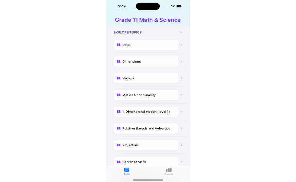 Grade 11 Math & Science iPhone educational apps